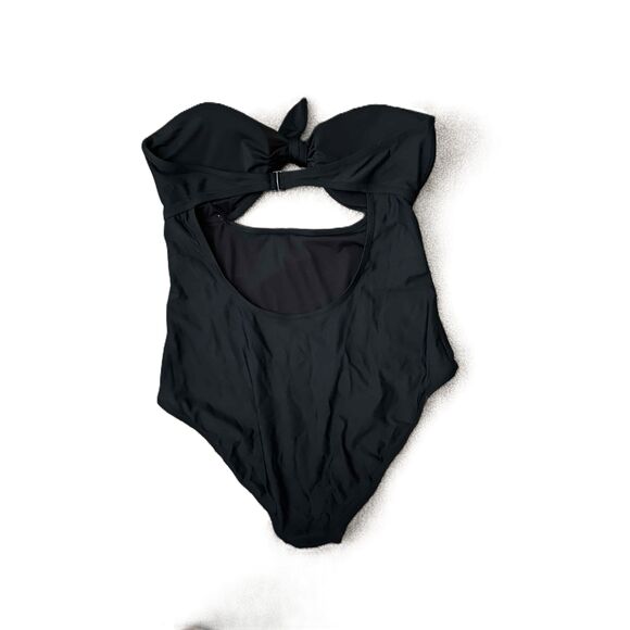 Cupshe Black Knot Detail Cut-Out One-Piece Swimwear Women Size XL Long - Picture 2 of 5